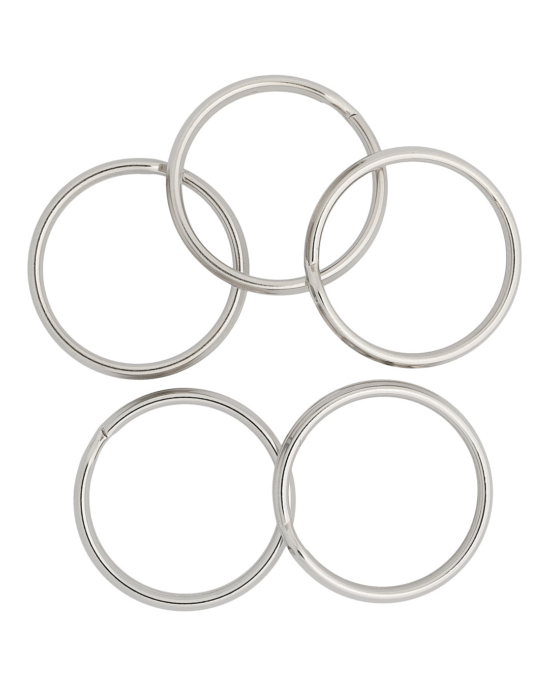 5 stk. nøgleringe - Sølv