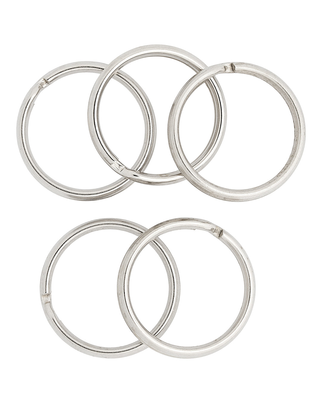 5 stk. nøgleringe - Sølv